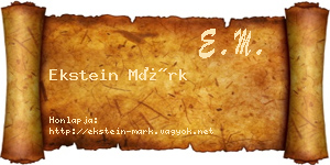 Ekstein Márk névjegykártya